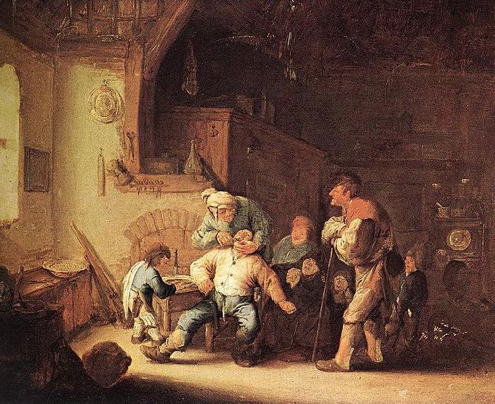 Adriaen van ostade Barber Extracting of Tooth. oil painting picture